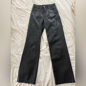 Zara Black Faux Leather Trousers